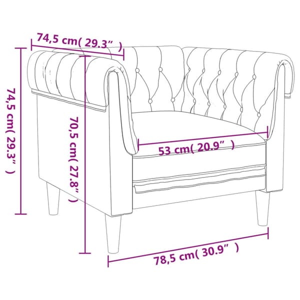 Chesterfield-sofastol stof brun