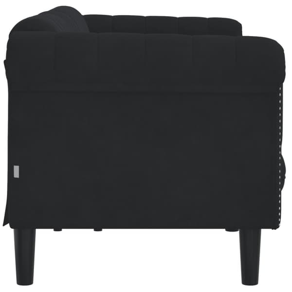 Soffa 3-sits svart sammet