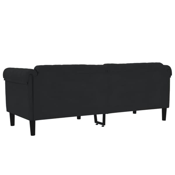 Soffa 3-sits svart sammet