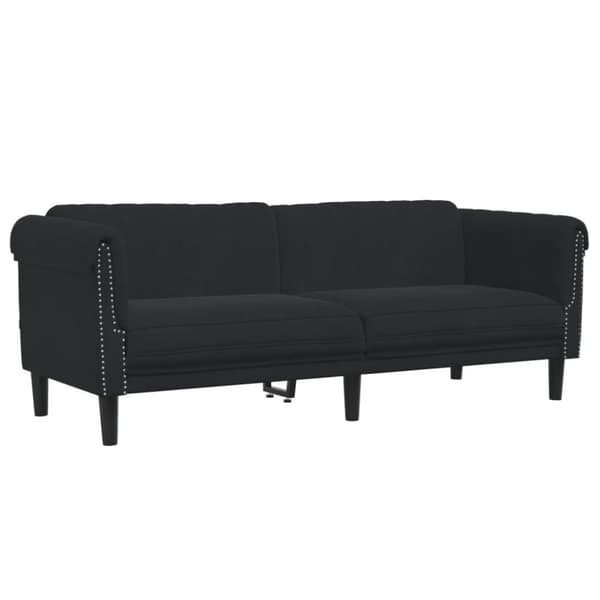 Soffa 3-sits svart sammet