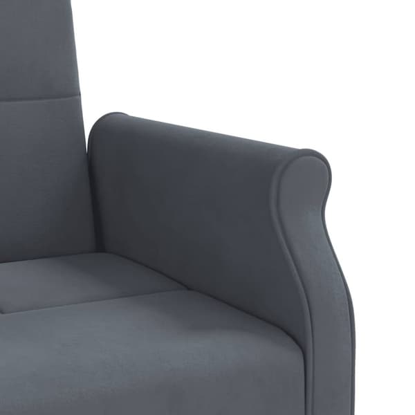Bäddsoffa med dynor mörkgrå sammet