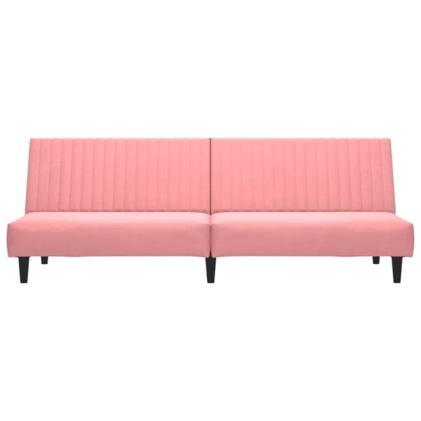 Bäddsoffa 2-sits rosa sammet