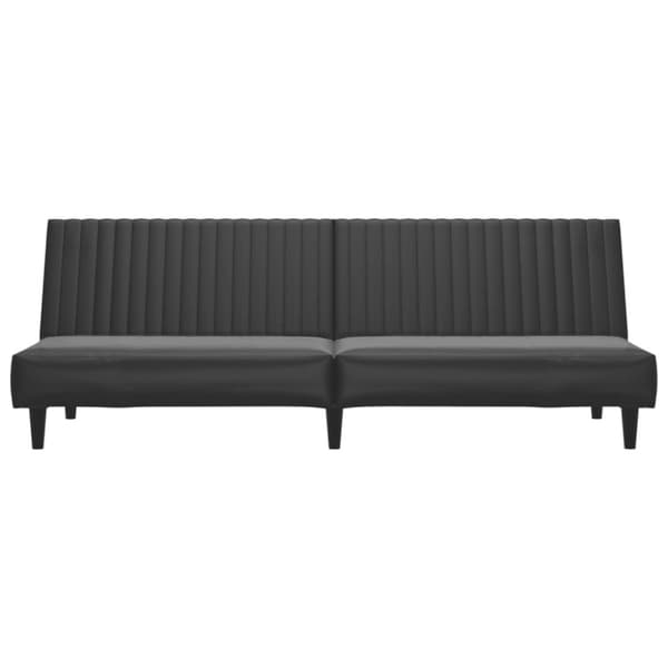 Bäddsoffa 2-sits svart konstläder
