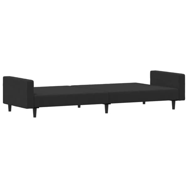 Bäddsoffa 2-sits med fotpall svart sammet