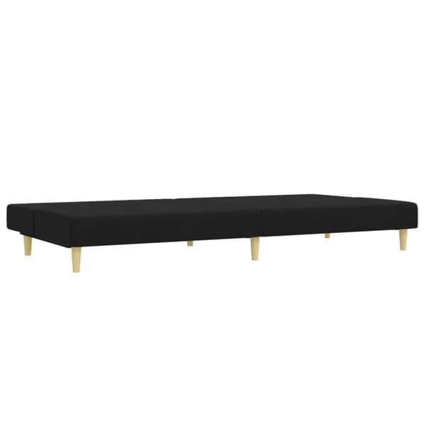 Bäddsoffa 2-sits med fotpall svart tyg
