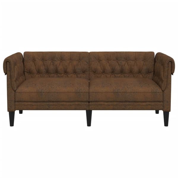 2-personers Chesterfield-sofa stof brun