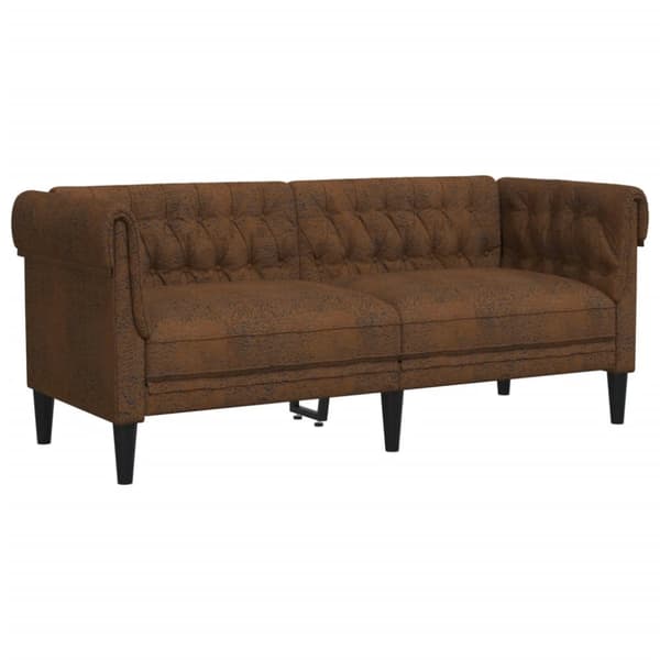 2-personers Chesterfield-sofa stof brun