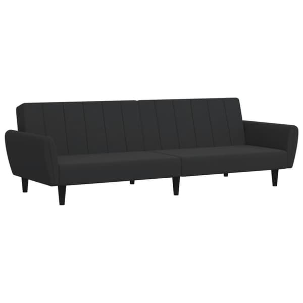 Bäddsoffa 2-sits med fotpall svart sammet