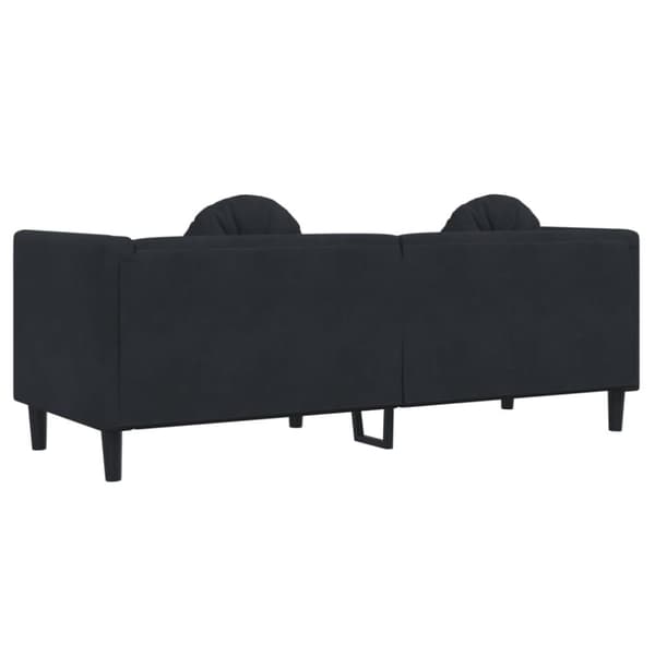 Soffa med kuddar 3-sits svart sammet