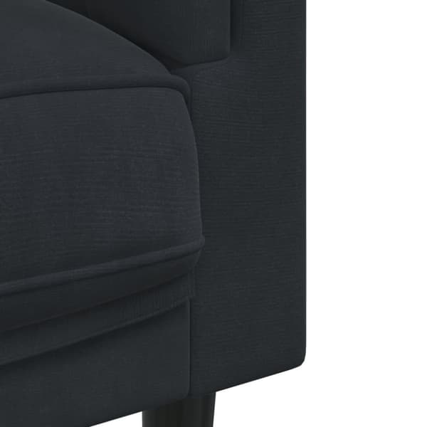 Soffa med kuddar 3-sits svart sammet