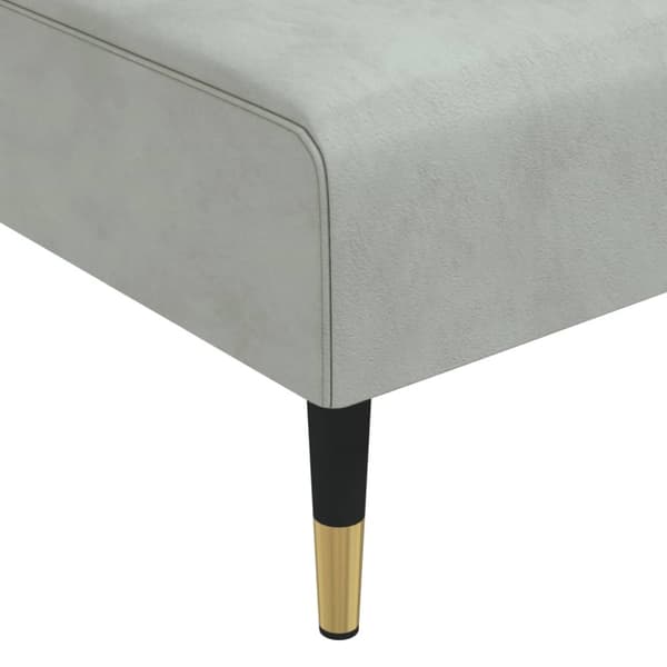 L-formad bäddsoffa ljusgrå 271x140x70 cm sammet