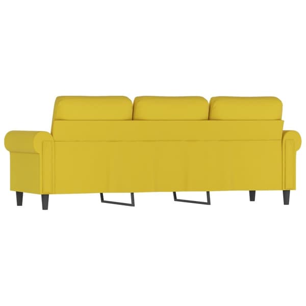 3-sitssoffa gul 180 cm sammet