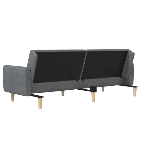 Bäddsoffa 2-sits ljusgrå tyg