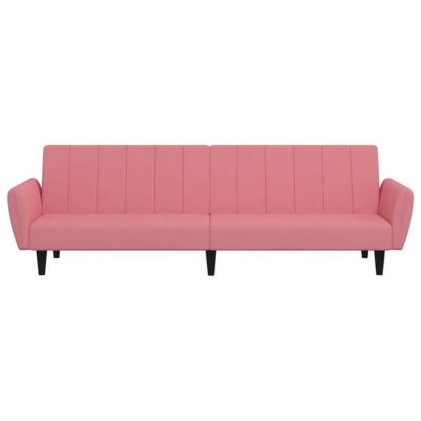 Bäddsoffa 2-sits rosa sammet