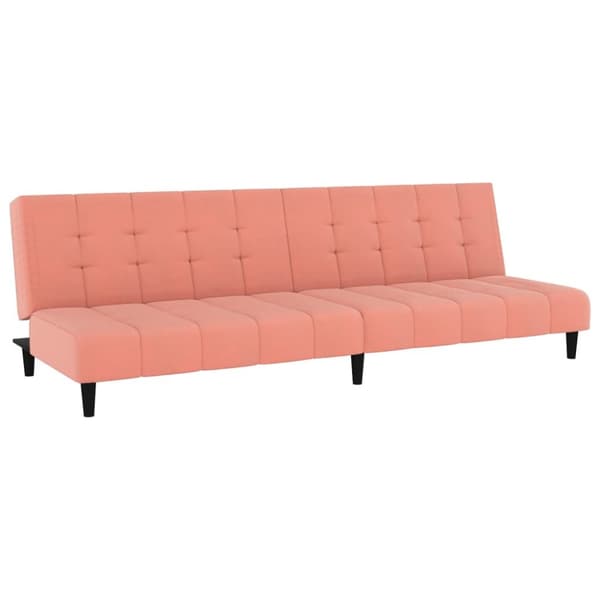 Bäddsoffa 2-sits rosa sammet