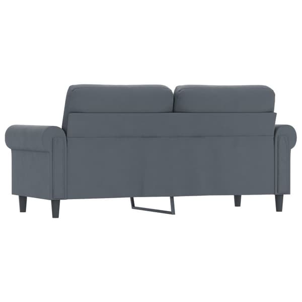 Soffa 2-sits mörkgrå 140 cm sammet