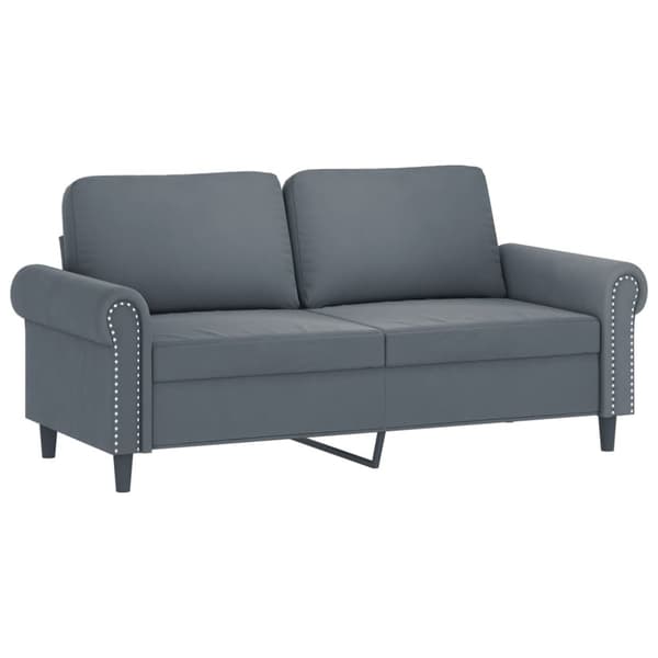 Soffa 2-sits mörkgrå 140 cm sammet