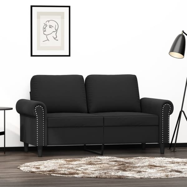 2-personers sofa 120 cm fløjl sort