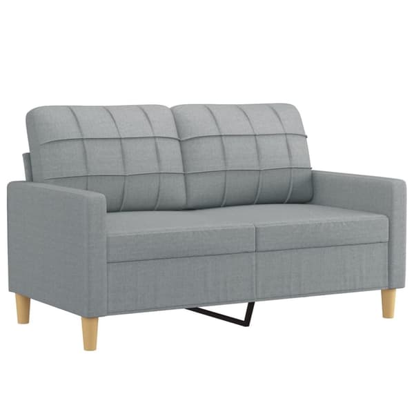2-osainen lounge-setti, verhoiltu kankaalla, vaaleanharmaa
