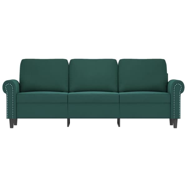 3-personers sofa 180 cm fløjl mørkegrøn