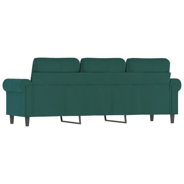 3-personers sofa 180 cm fløjl mørkegrøn