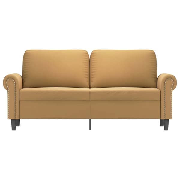 Soffa 2-sits brun 140 cm sammet