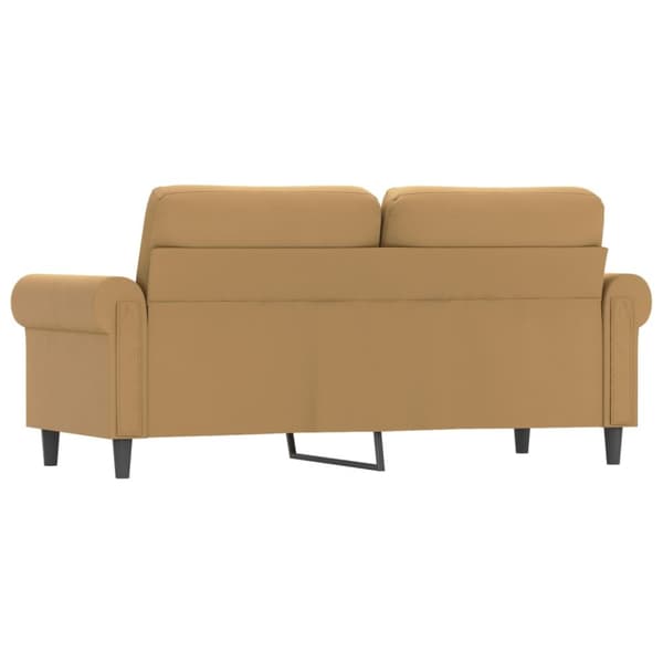 Soffa 2-sits brun 140 cm sammet