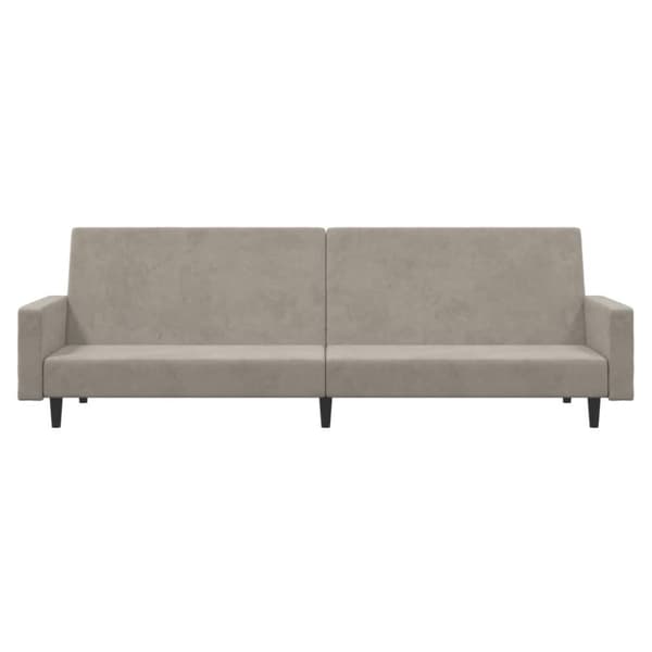 Bäddsoffa 2-sits ljusgrå sammet