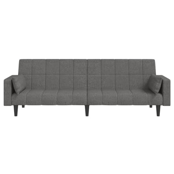 Bäddsoffa 2-sits med två kuddar ljusgrå tyg