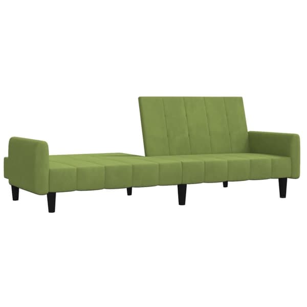 Bäddsoffa 2-sits ljusgrön sammet