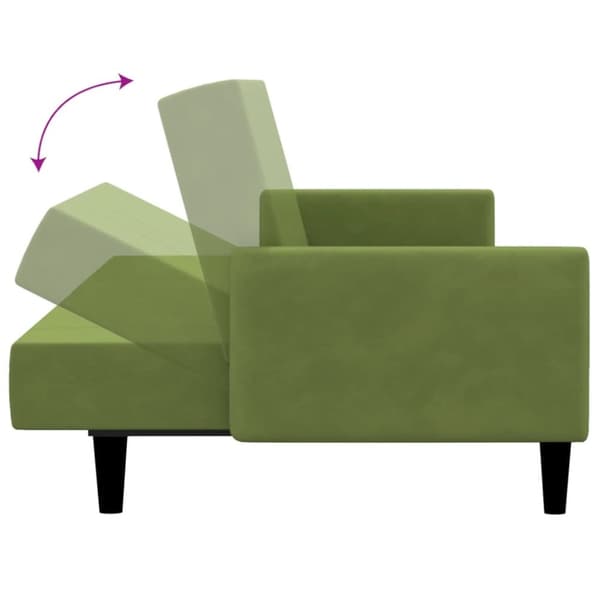 Bäddsoffa 2-sits ljusgrön sammet