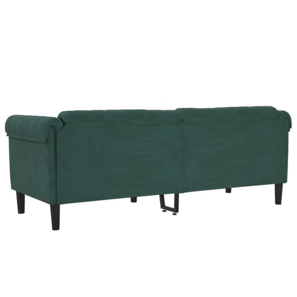 Soffa 3-sits mörkgrön sammet