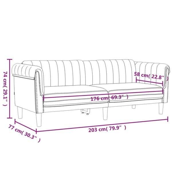 Soffa 3-sits mörkgrön sammet
