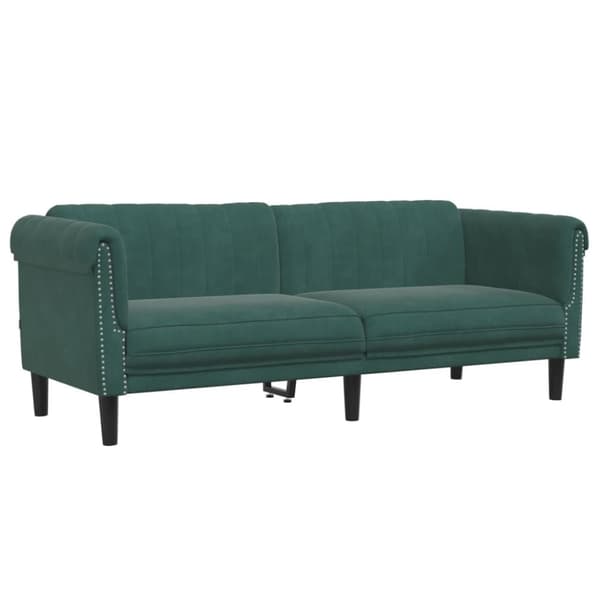 Soffa 3-sits mörkgrön sammet