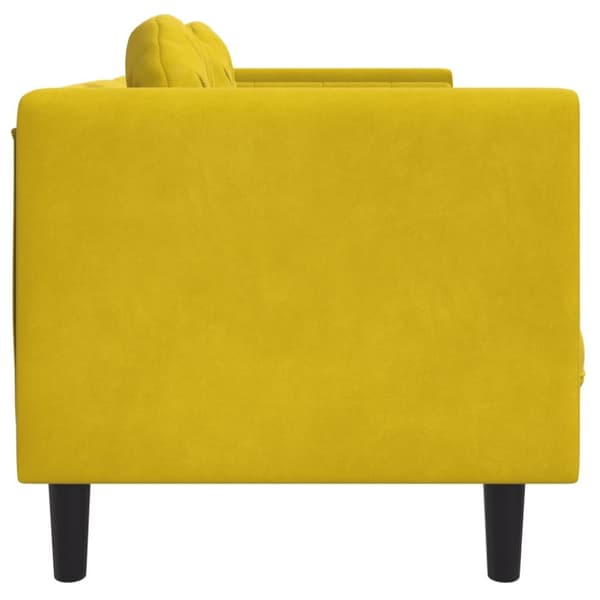 Soffa med kuddar 3-sits gul sammet