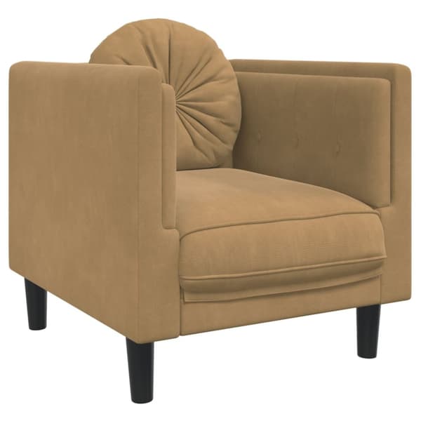 sofasæt 3 dele med puder velour brun