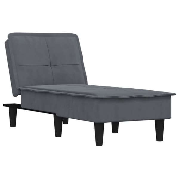 chaiselong velour mørkegrå
