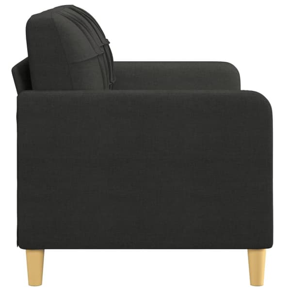 2-istuttava sohva, musta, 140 cm, verhoiltu kankaalla