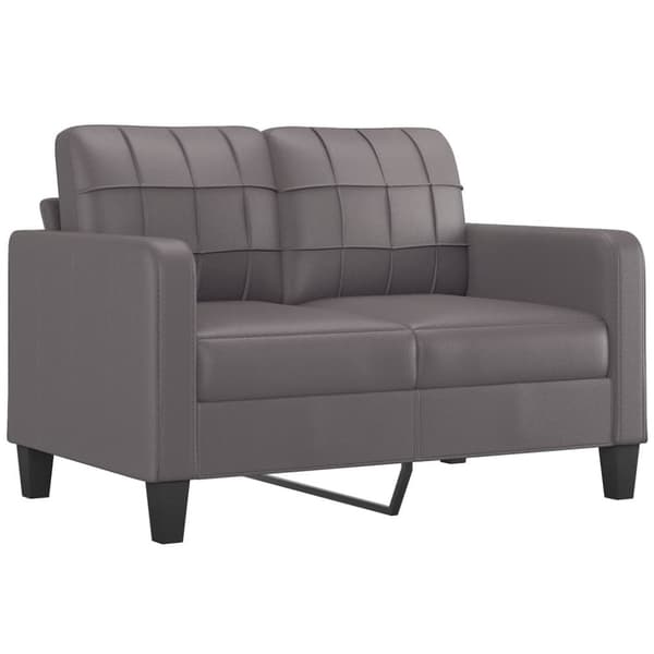 sofasæt 2 dele med puder kunstlæder grå