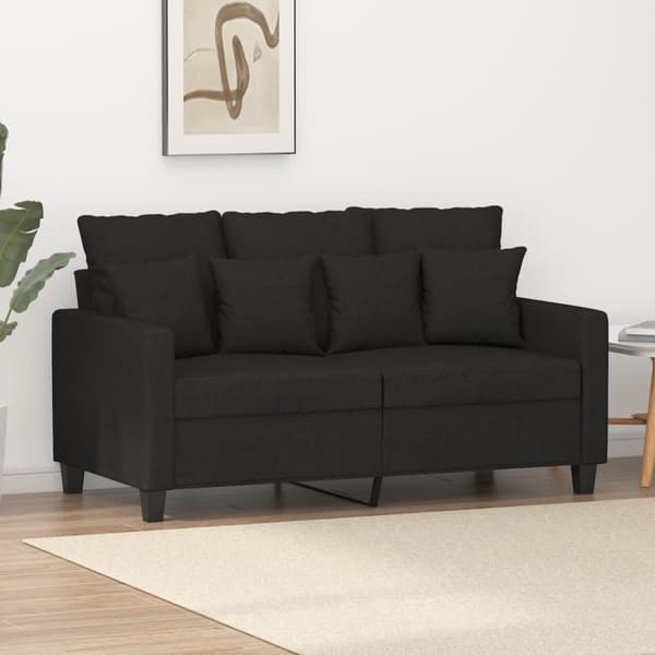 2-istuttava sohva, musta, 120 cm, verhoiltu kankaalla