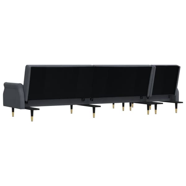 L-formad soffa mörkgrå 271x140x70 cm sammet
