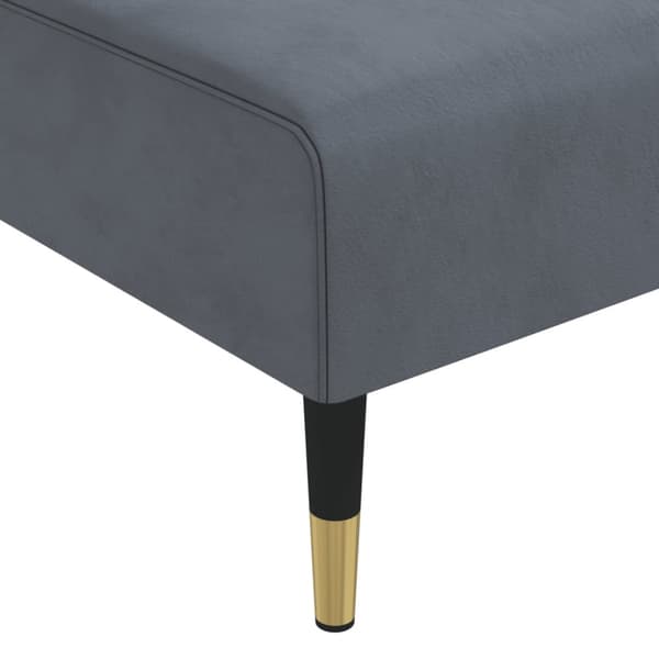 L-formad soffa mörkgrå 271x140x70 cm sammet