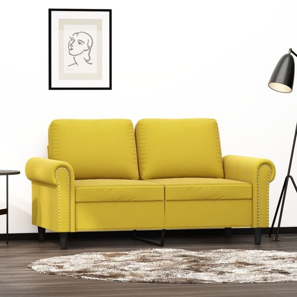 2-sitssoffa gul 120 cm sammet