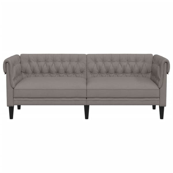 Chesterfieldsoffa 3-sits taupe tyg