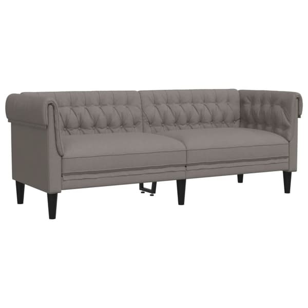 Chesterfieldsoffa 3-sits taupe tyg