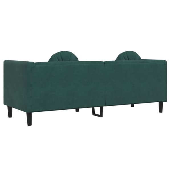 Soffa med kuddar 3-sits mörkgrön sammet