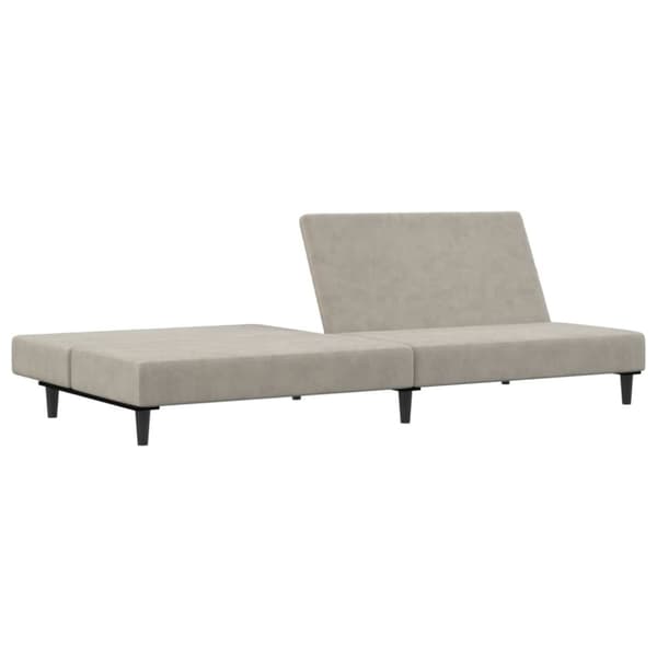 Bäddsoffa 2-sits ljusgrå sammet