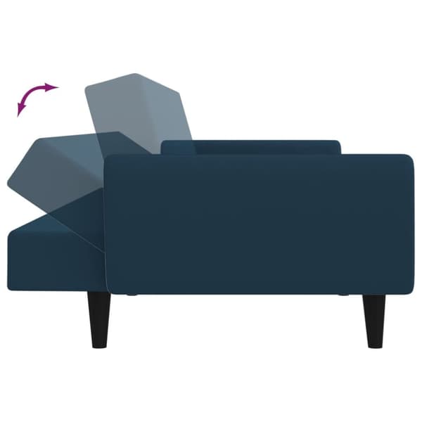 Bäddsoffa 2-sits blå sammet