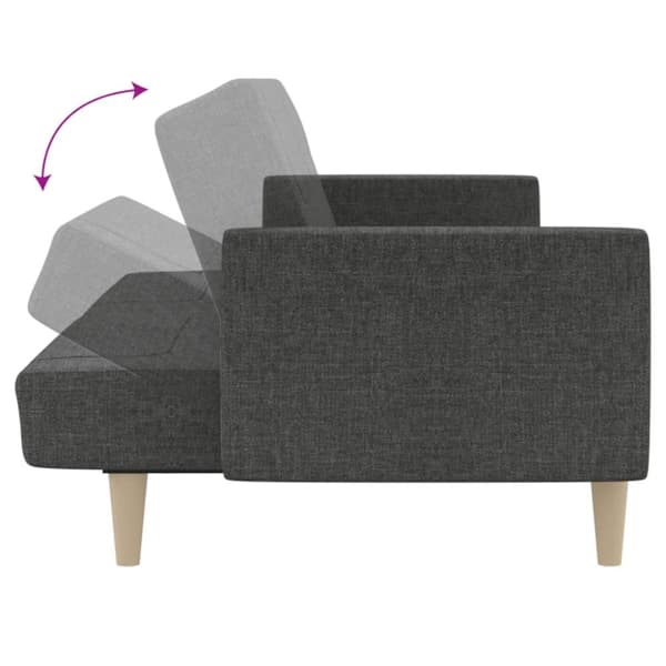 Bäddsoffa 2-sits mörkgrå tyg