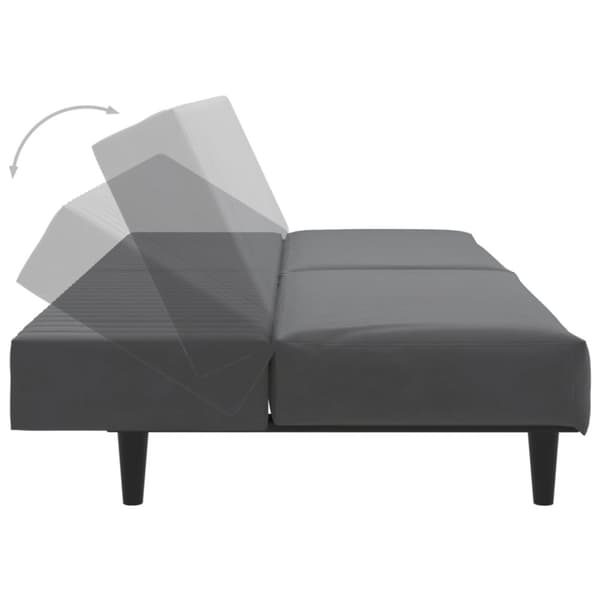 Bäddsoffa 2-sits mörkgrå sammet
